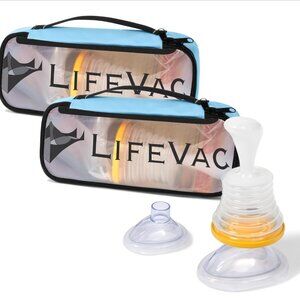 LifeVac Blue Travel Kit 2 Pack- Portable Suction Rescue Device First Aid Kit NWT